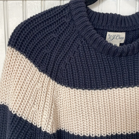 J. Crew Heritage cotton shaker-stitch crewneck sweater in stripe - Picture 6 of 7